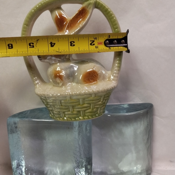 VINTAGE Handpainted Lusterware Bunny  Rabbit Figurine Pircelian Ceramic  Brazil - Picture 7 of 7